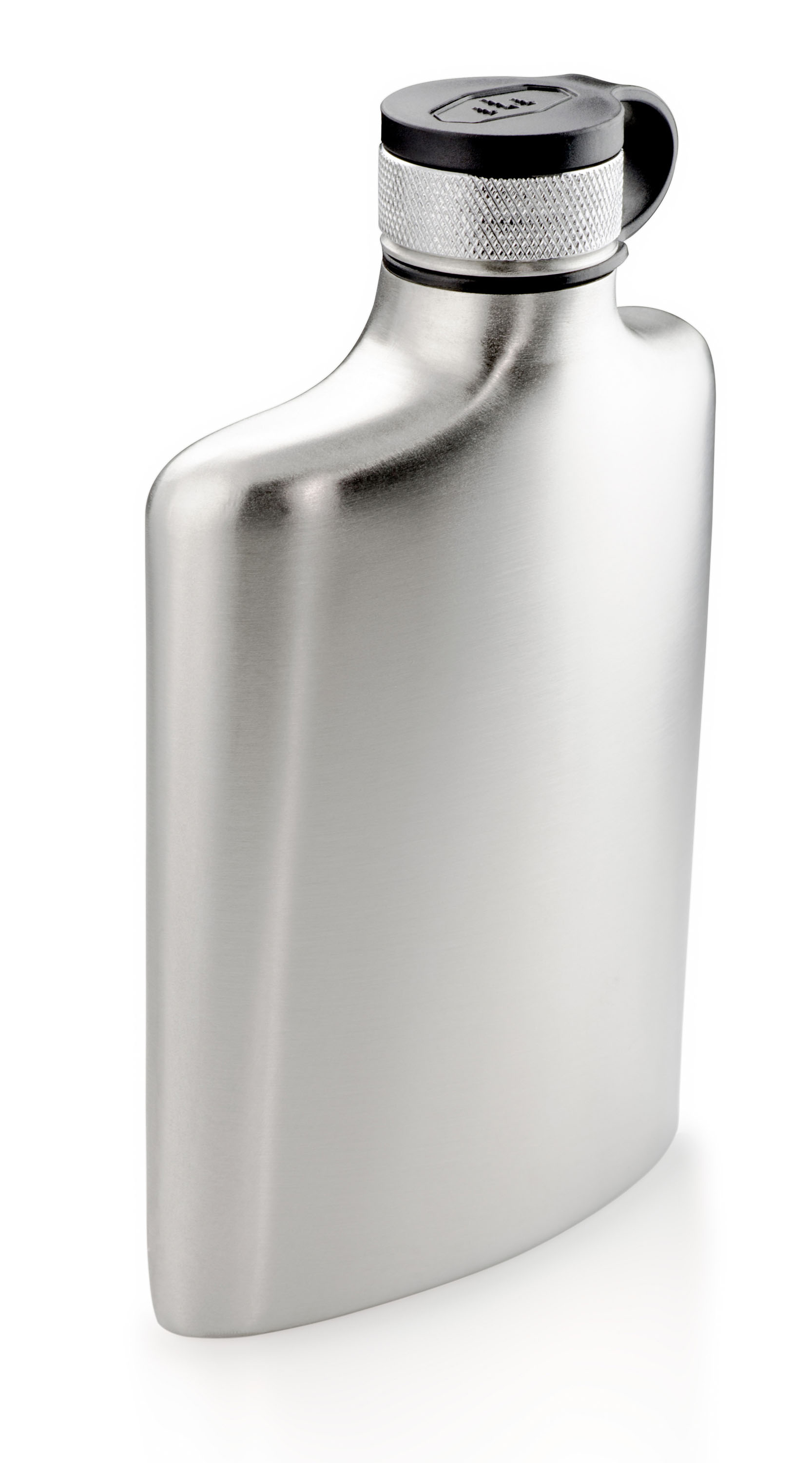 GSI Glacier Stainless Flask Mann, ist der flach! 8 Oz oder besser verständlich 235 ml. Da kann man ganz schön tanken – aber stilvoll. Anatomisch, für die Hosentasche, geformt, edel gesandet und sauber verkorkt. Mit großer Öffnung. 44,95 Euro