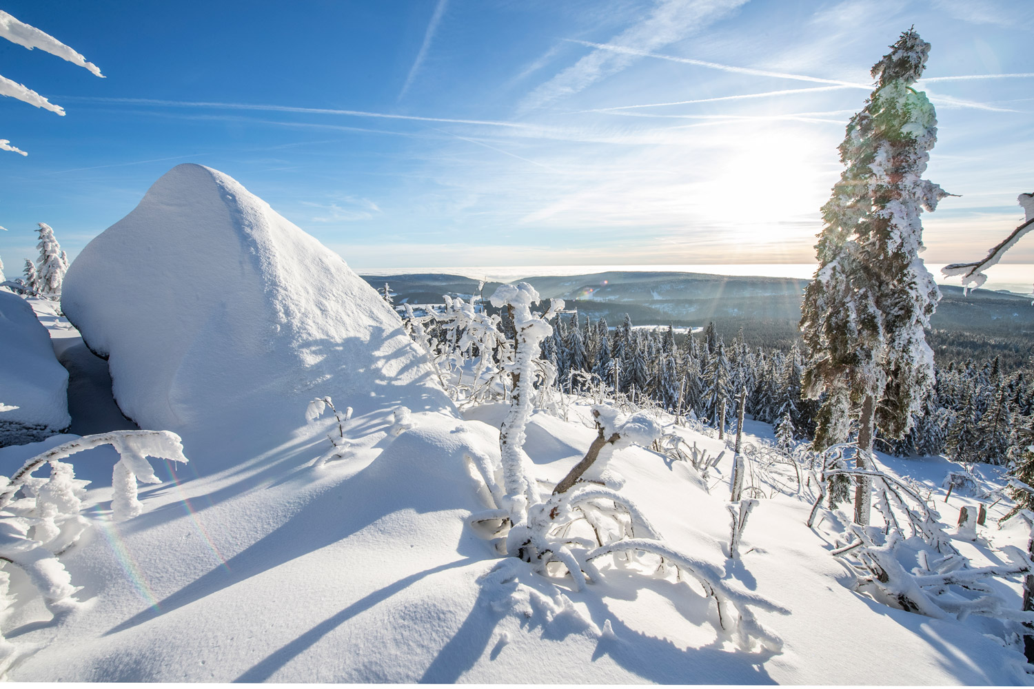 Natürliche Schneeskulpturen und weite Aussichten © Tourismuszentrale Fichtelgebirge/Florian Trykowski