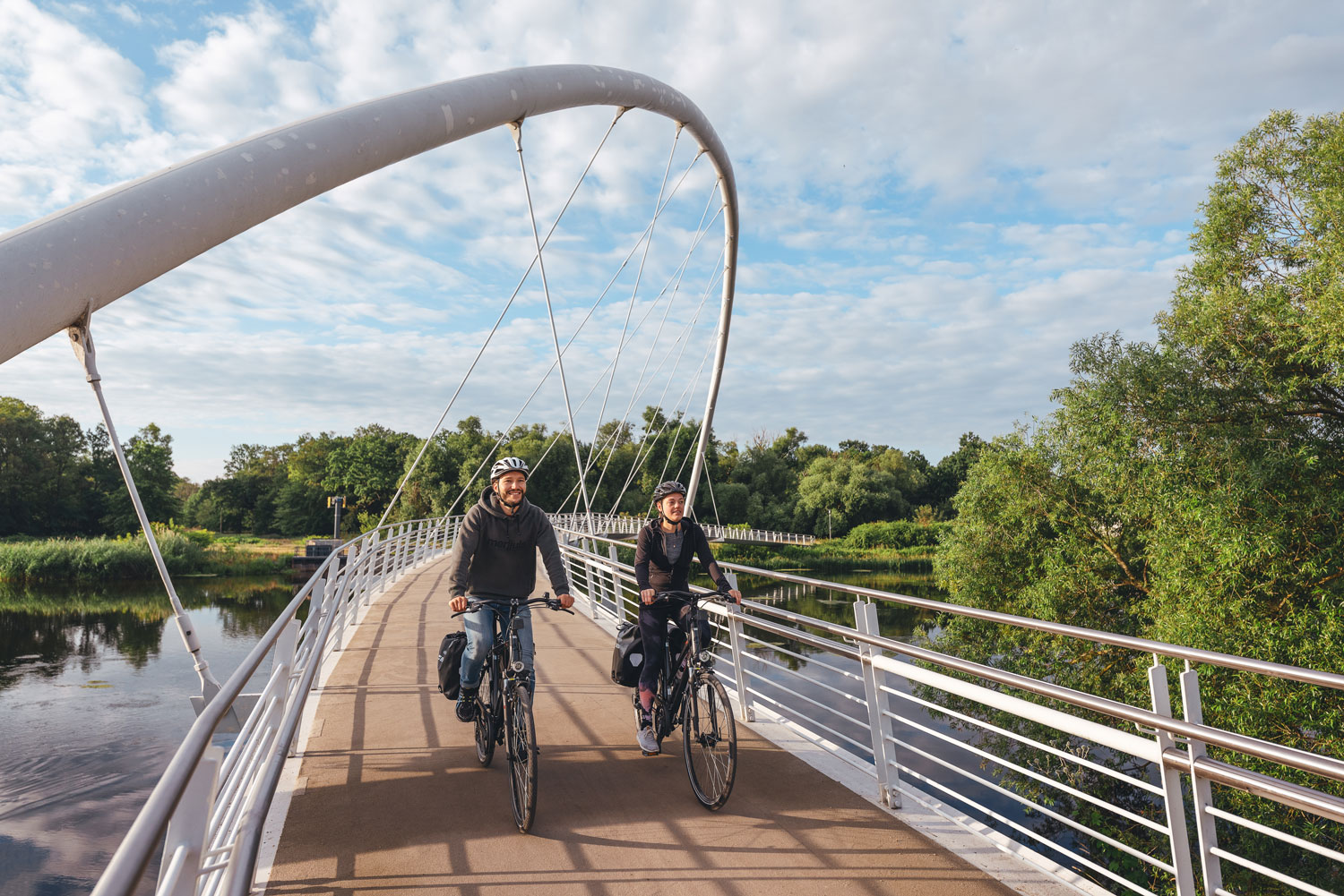 Über die Muldebrücke in Dessau-Roßlau ©  Elberadweg, Felix Meyer