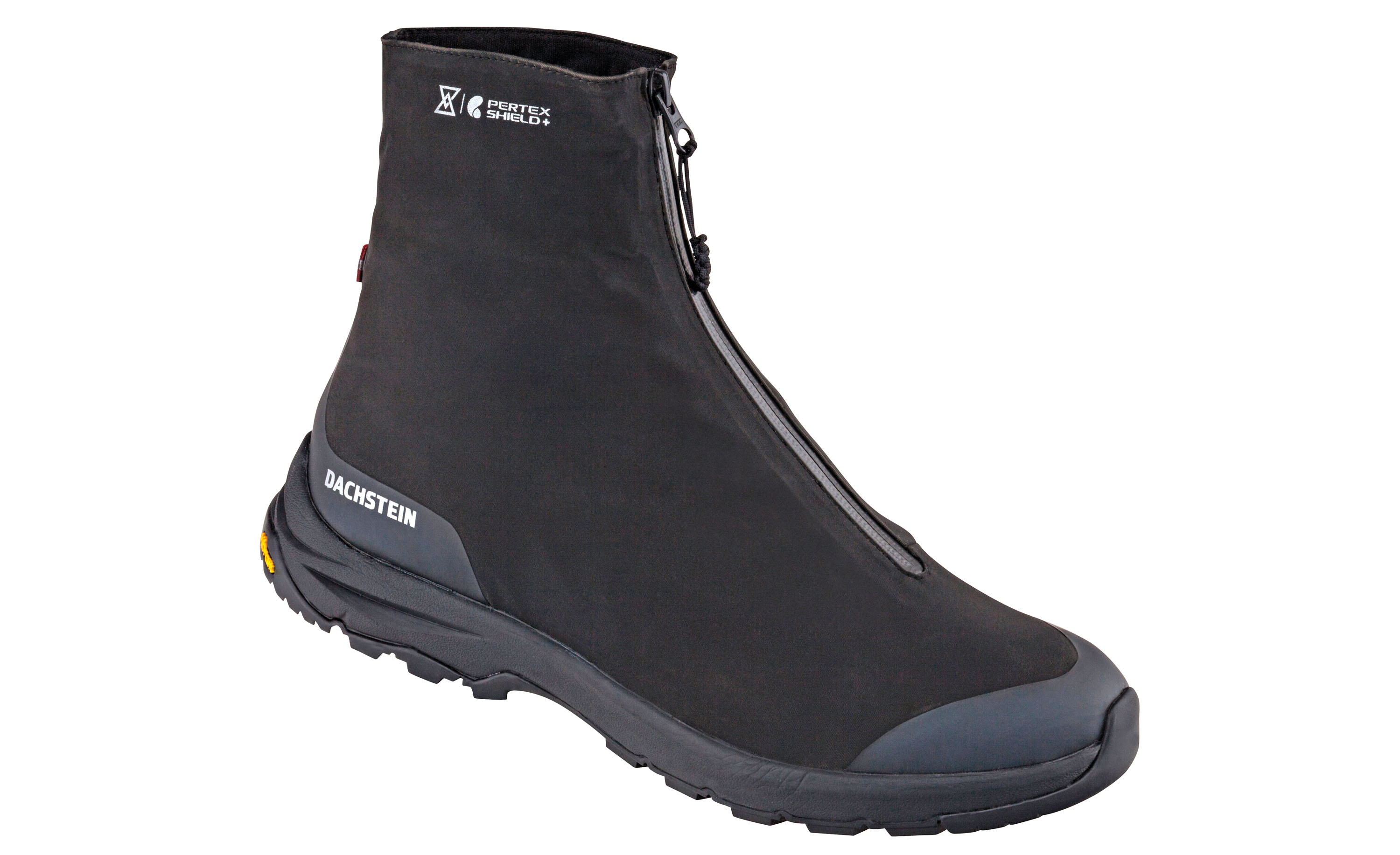 Dachstein TP04 Wintertreter! Ja, darunter verbirgt sich ein richtiger Wanderschuh. Aber clever gemacht, umschließt ihn eine hohe, an der Zwischensohlefest verbundene Gamasche aus Pertex Shield . Das heißt: absolut wasserdicht, hochgeschlossen, ganz schwierig für Schnee, einzudringen. 199,95 Euro