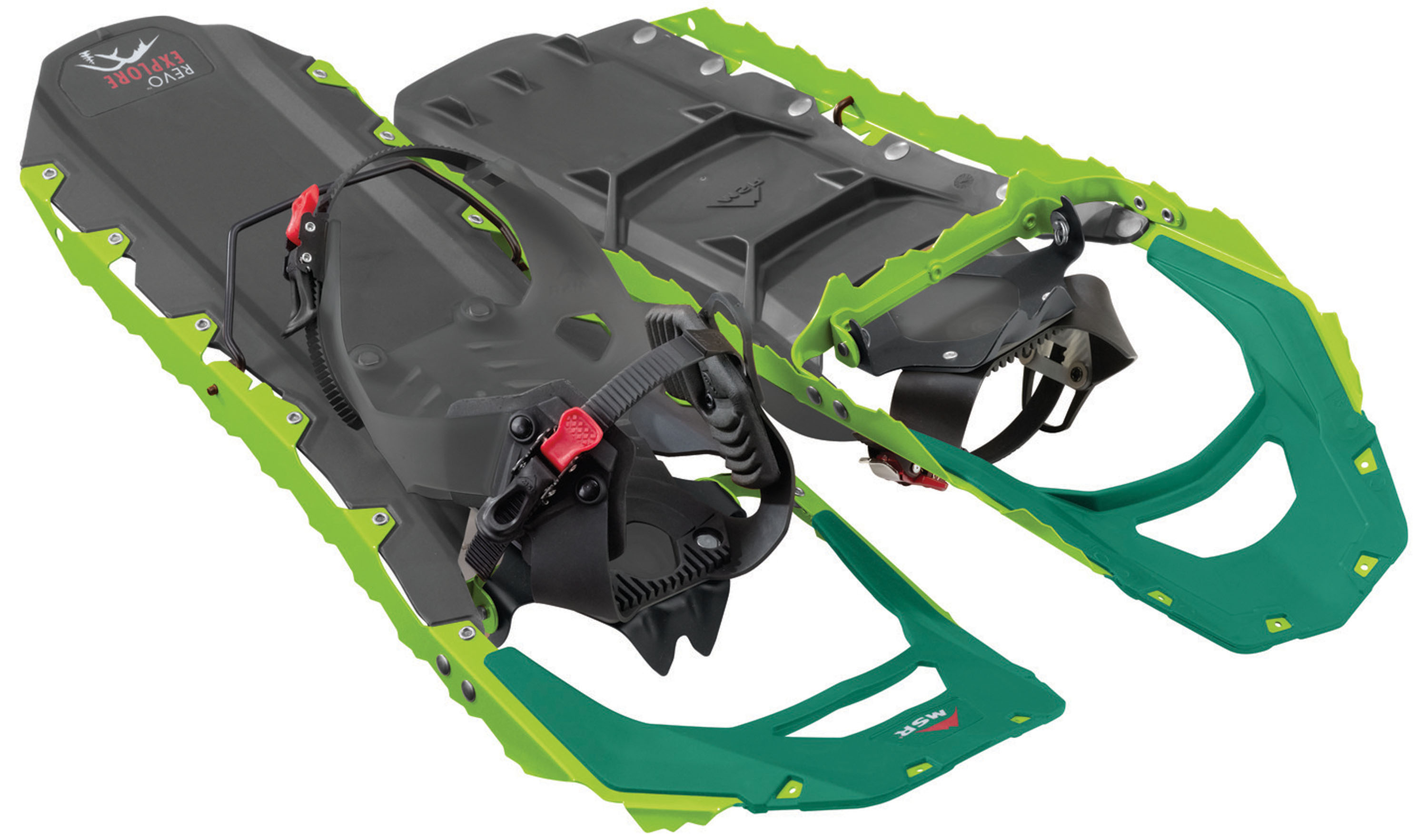 MSR Revo Explore 25 Schneeschuhe Leben auf großem Fuß! Bei Tiefschnee ist das wichtig. Dieser Schneeschuh hat eine Antistollplatte, die zudem für Auftrieb sorgt. Der kantige Rahmen gibt beim Traversieren Halt. Leicht anzulegen und zu lösen durch Ratschenbindung. Bis 100 kg. 239,95 Euro