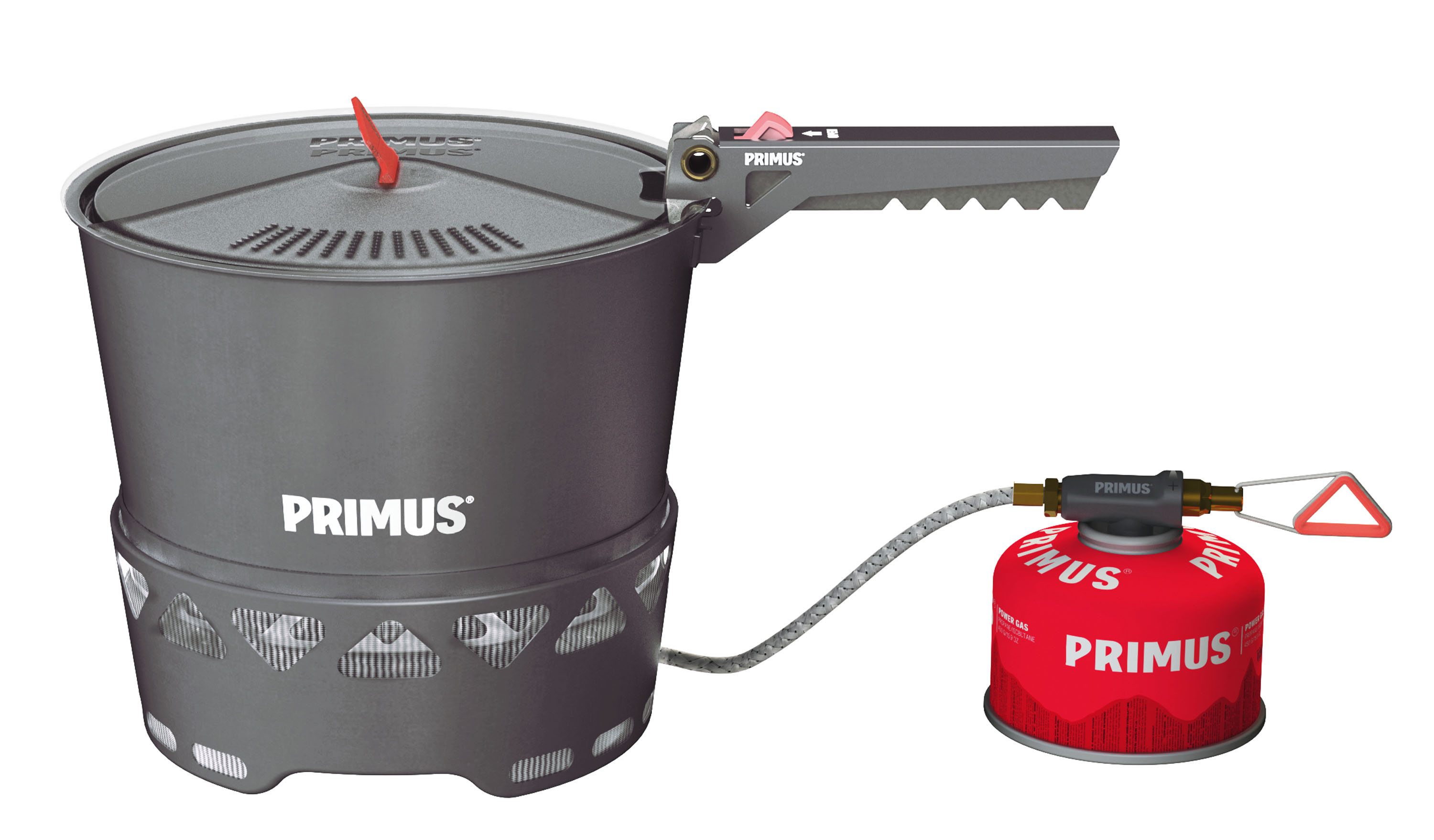 Primus Prime Tech Stove Sparbrötchen! Hocheffizient durch den festen Wärmetauscher am (Haupt-)Topf. Das spart 50% Energie. Ein zweiter Topf ergänzt das Set, wenn es mal mehr als Eintopf geben soll. Stabiler Stand durch breite Auflage, Piezo-Zünder, Griffzange und gepolsterter Transportsack. 139,95 Euro