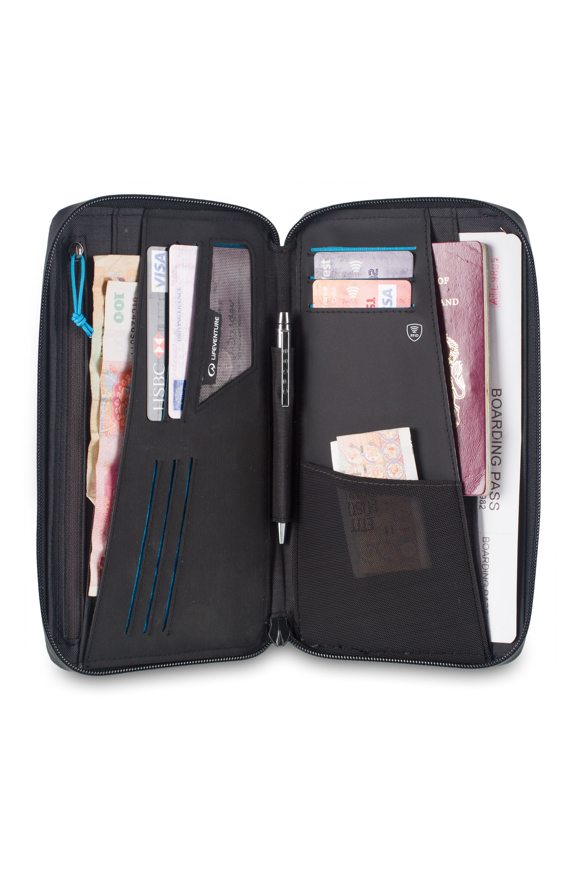 Lifeventure RFID Document Wallet Sicher ist sicher! Langfinger sind nicht nur scharf auf Bares. Datenverluste können noch mehr Schaden anrichten, als ein paar Scheine zu verlieren. Der RFID-Blocker in dem Wallet schützt Kredit- und EC-Karten vor Datenklau. 29,99 Euro
