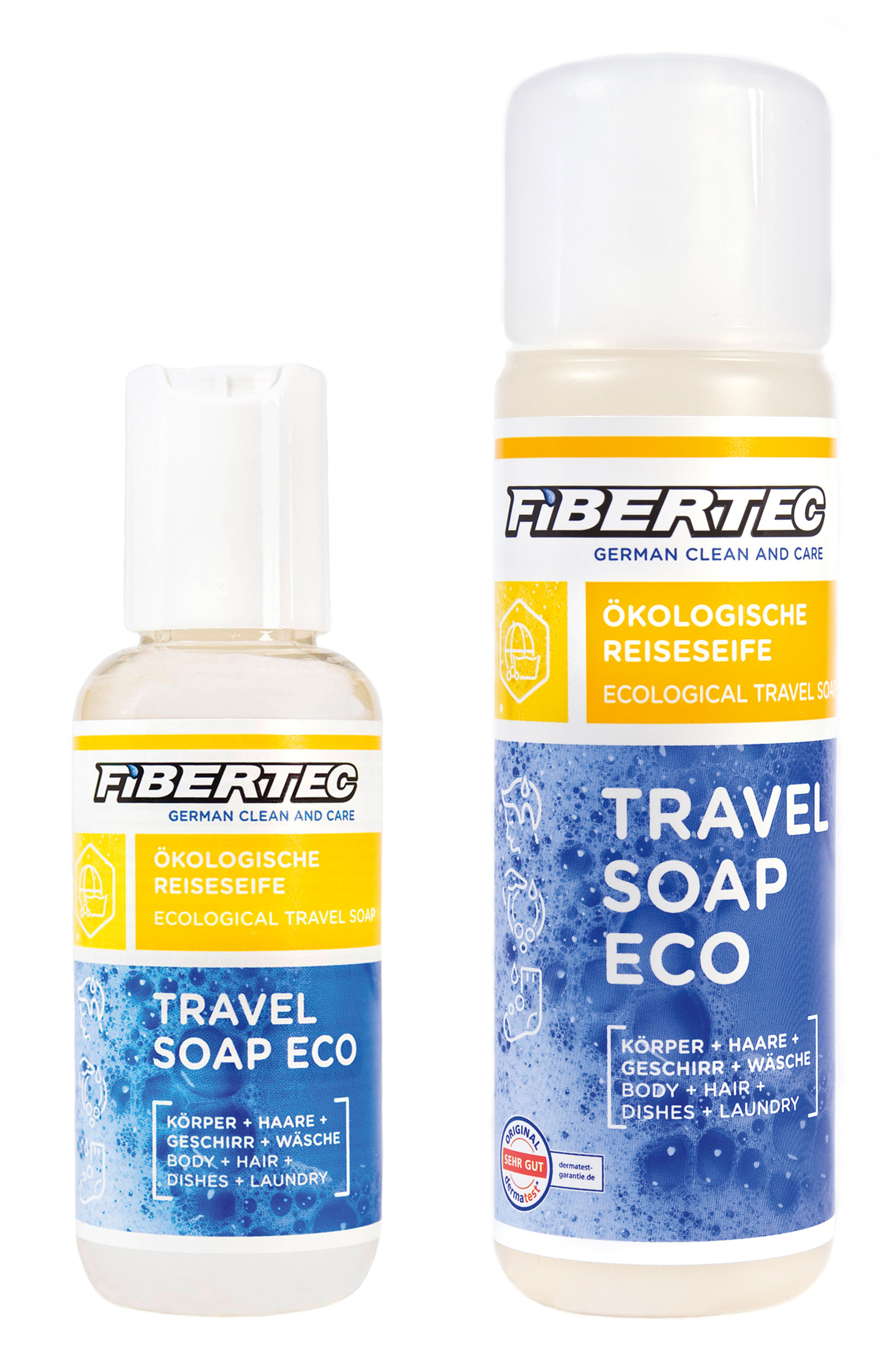 ibertec Travel Soap Umweltfreundlich! Die Reiseseife, mit der man sich auch in der Natur waschen kann, ohne Schaum und Schadstoffe zu hinterlassen. Dermatologisch getestet, hautfreundlich und funktioniert auch in Salzwasser. 100 ml 3,95 Euro; 250 ml 7,95 Euro