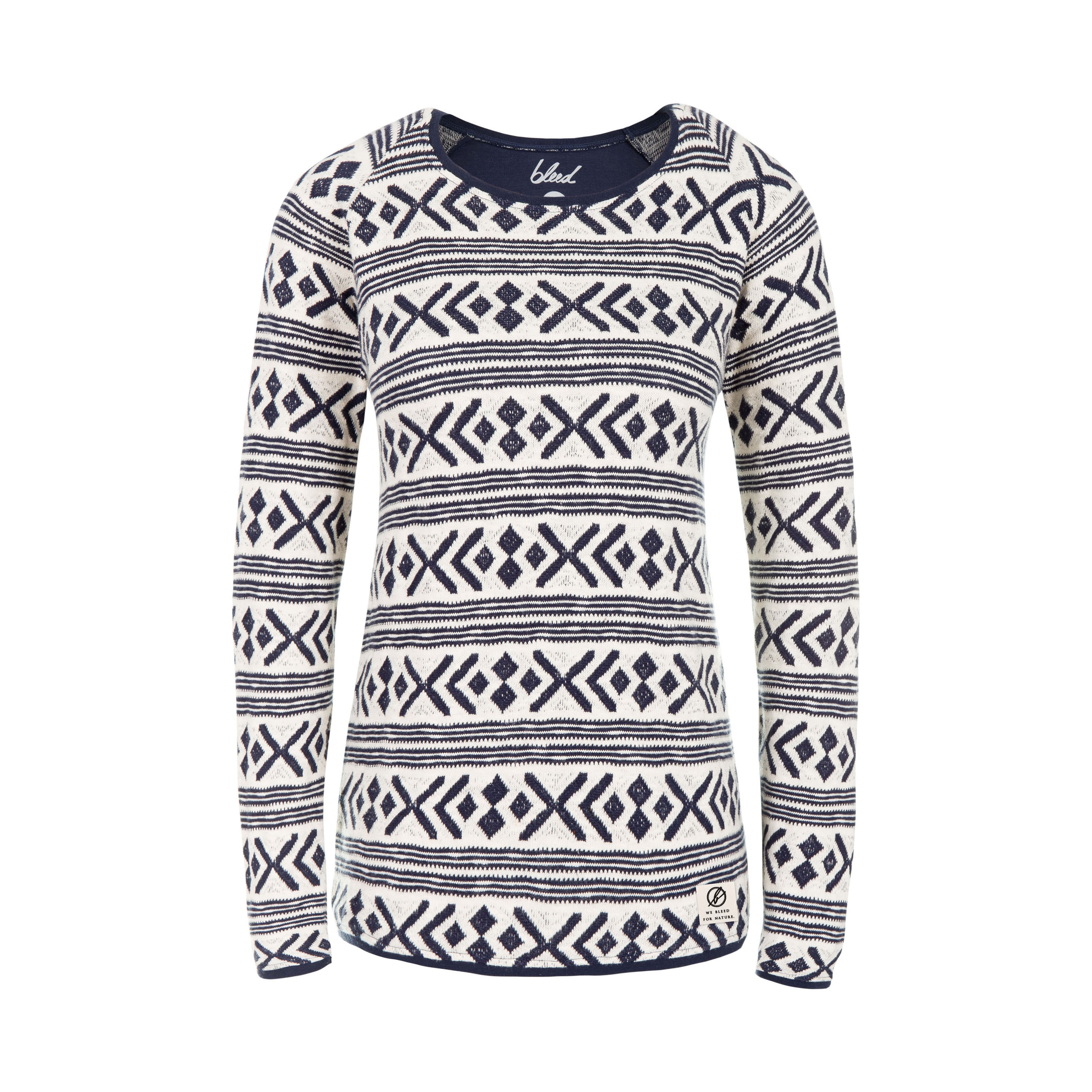 Bleed Fjord Jumper Ladies Moderner Norweger! Natürlich 100% öko und 100% fair gehandelt. Die Biobaumwolle kommt aus einer Sorte, die 50% weniger Wasser verbraucht als herkömmliche Baumwolle. Die Norwegeroptik ist aber die gute Alte ... 89,90 Euro