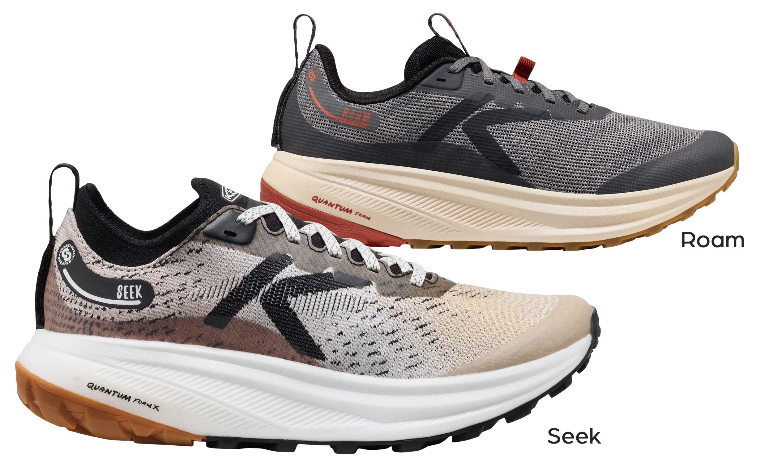 Ansicht von zwei Trailrunningschuhen von Keen